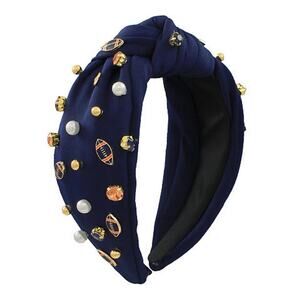 Football Bling Knotted Headband | Game Day Headband | Gift for Her